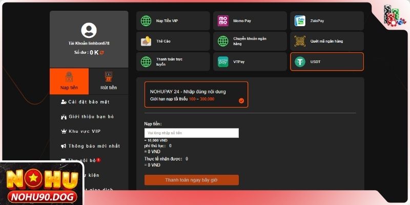 Ưu đãi nhận được khi nạp tiền nhà cái